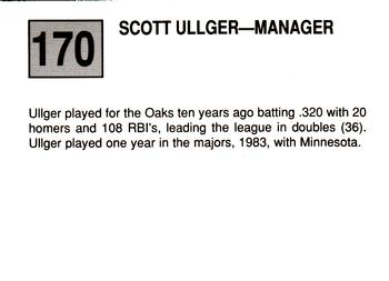 1988 Cal League #170 Scott Ullger Back