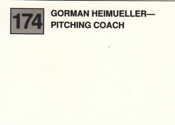 1988 Cal League #174 Gorman Heimueller Back