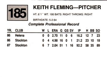 1988 Cal League #185 Keith Fleming Back