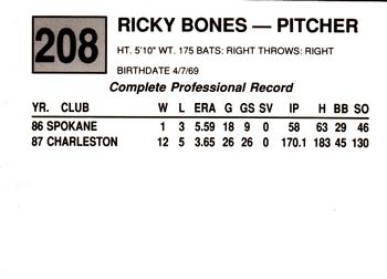1988 Cal League #208 Ricky Bones Back