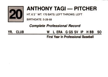 1988 Cal League #20 Anthony Tagi Back