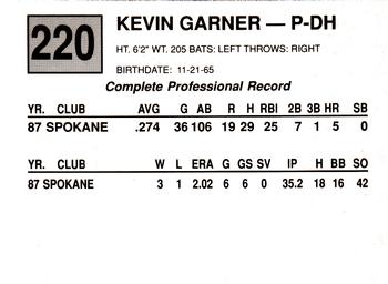 1988 Cal League #220 Kevin Garner Back
