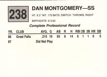 1988 Cal League #238 Dan Montgomery Back