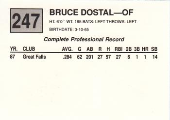 1988 Cal League #247 Bruce Dostal Back