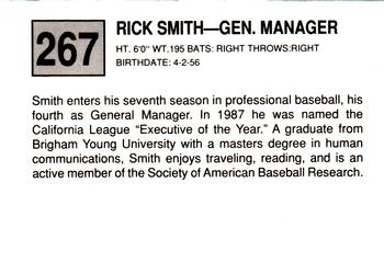 1988 Cal League #267 Rick Smith Back