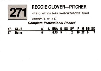 1988 Cal League #271 Reggie Glover Back