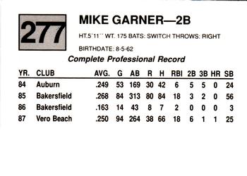 1988 Cal League #277 Mike Garner Back