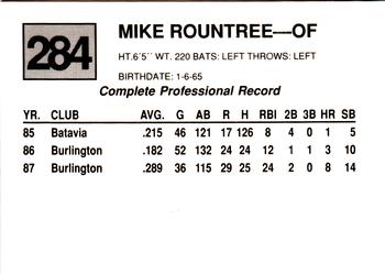 1988 Cal League #284 Mike Rountree Back