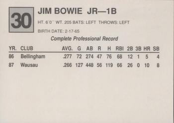 1988 Cal League #30 Jim Bowie Back