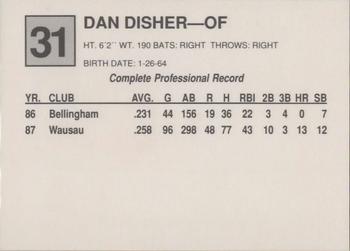 1988 Cal League #31 Dan Disher Back