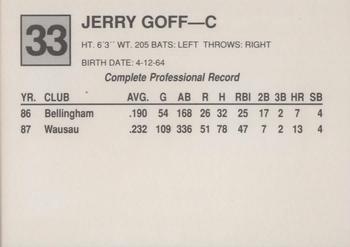 1988 Cal League #33 Jerry Goff Back