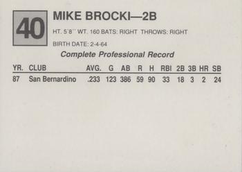 1988 Cal League #40 Mike Brocki Back
