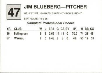 1988 Cal League #47 Jim Blueberg Back