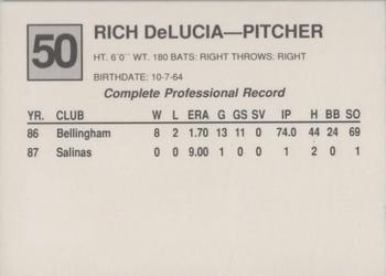 1988 Cal League #50 Rich DeLucia Back