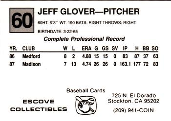 1988 Cal League #60 Jeff Glover Back