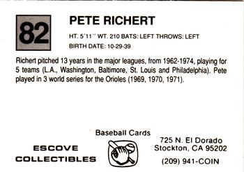 1988 Cal League #82 Pete Richert Back