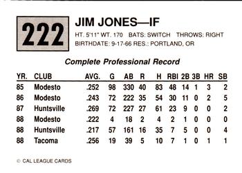 1989 Cal League #222 Jim Jones Back