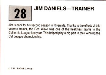 1989 Cal League #28 Jim Daniels Back