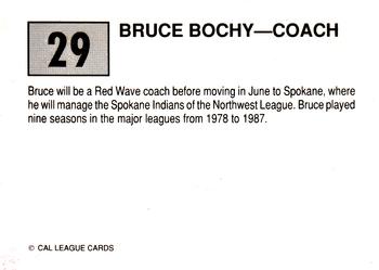 1989 Cal League #29 Bruce Bochy Back