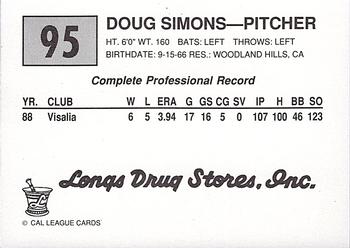 1989 Cal League #95b Doug Simons Back