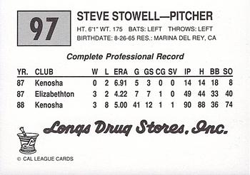 1989 Cal League #97 Steve Stowell Back