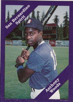 1989 Cal League #83 Anthony Woods Front