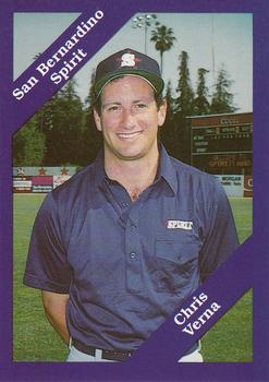 1989 Cal League #92 Chris Verna Front