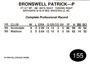 1990 Cal League #155 Bronswell Patrick Back