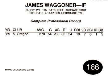 1990 Cal League #166 James Waggoner Back