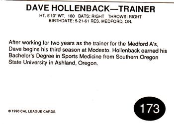 1990 Cal League #173 Dave Hollenback Back