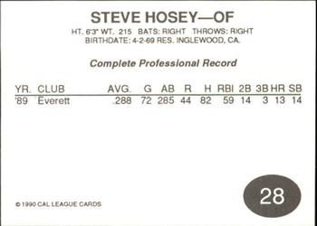 1990 Cal League #28 Steve Hosey Back