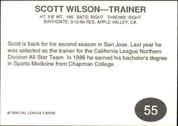 1990 Cal League #55 Scott Wilson Back