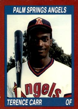 1990 Cal League #203 Terence Carr Front