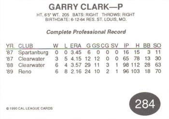 1990 Cal League #284 Garry Clark Back