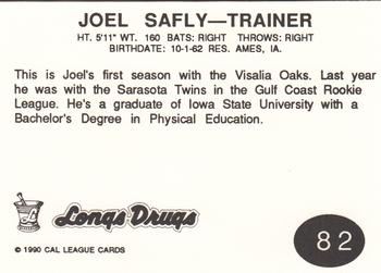 1990 Cal League #82 Joel Safly Back
