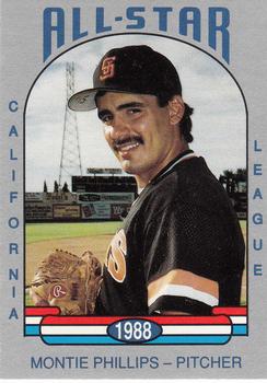 1988 Cal League All-Stars #8 Montie Phillips Front
