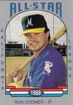 1988 Cal League All-Stars #9 Ron Coomer Front