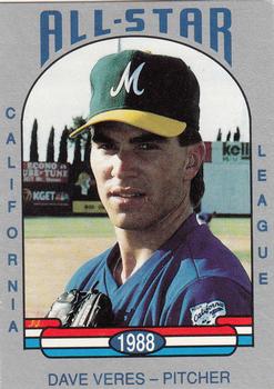 1988 Cal League All-Stars #10 Dave Veres Front