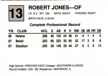 1988 Cal League All-Stars #13 Robert Jones Back