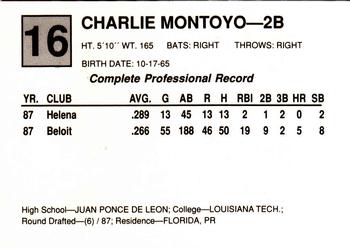 1988 Cal League All-Stars #16 Charlie Montoyo Back