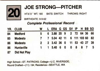 1988 Cal League All-Stars #20 Joe Strong Back