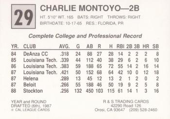 1989 Cal League All-Stars #29 Charlie Montoyo Back