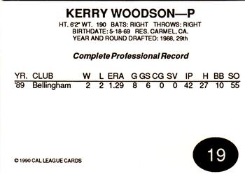 1990 Cal League All-Stars #19 Kerry Woodson Back