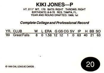 1990 Cal League All-Stars #20 Kiki Jones Back