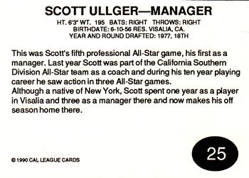 1990 Cal League All-Stars #25 Scott Ullger Back
