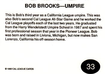 1990 Cal League All-Stars #33 Bob Brooks Back