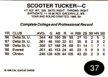 1990 Cal League All-Stars #37 Scooter Tucker Back