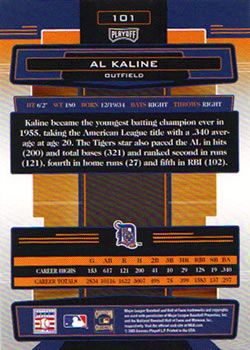 2005 Playoff Absolute Memorabilia #101 Al Kaline Back