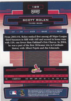 2005 Playoff Absolute Memorabilia #189 Scott Rolen Back
