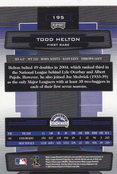 2005 Playoff Absolute Memorabilia #195 Todd Helton Back
